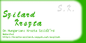 szilard krszta business card